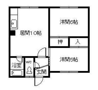 第2日の出マンション【2階】の間取り