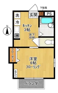 コーポヴィゴーレIII【1階】の間取り