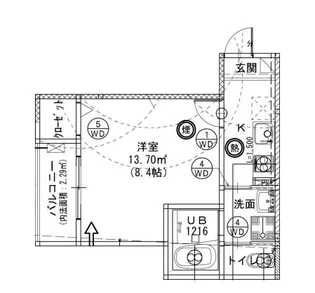 ブランノワール南仙台【1階】の間取り