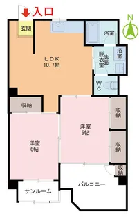 スカイメナー花堂【4階】の間取り