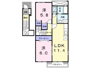 ルイメゾンK III【2階】の間取り