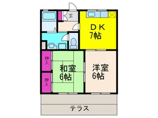 メイプルハイツA【1階】の間取り