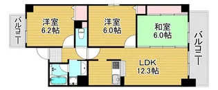 カサグランデ甚田【4階】の間取り