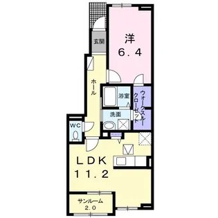 ハクモクレン C【1階】の間取り