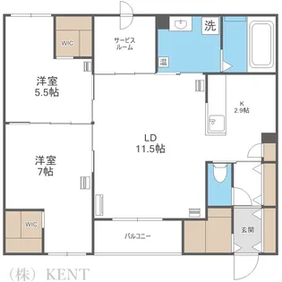 エフュート宮の沢【1階】の間取り