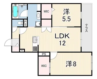FOREST MONZENCHO EAST【1階】の間取り