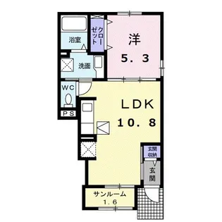 スール ソレイユ ココル I【1階】の間取り