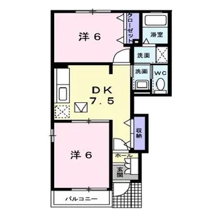 サンリバーヒルズ A【1階】の間取り