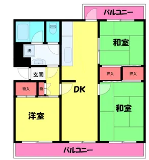 戸頭第一住宅6号棟【5階】の間取り