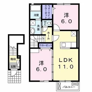 ル・ソレイユ 二番館【2階】の間取り