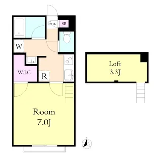 ソレアード・M【2階】の間取り