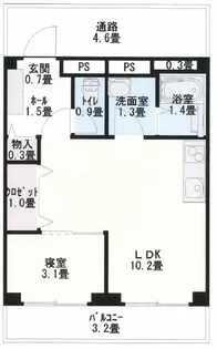コーポ山方【1階】の間取り