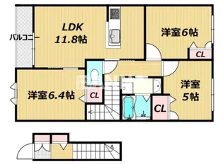 レジデンス原尾島 D棟【2階】の間取り