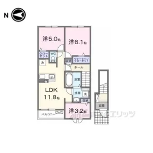 レジデンスマドカ【2階】の間取り