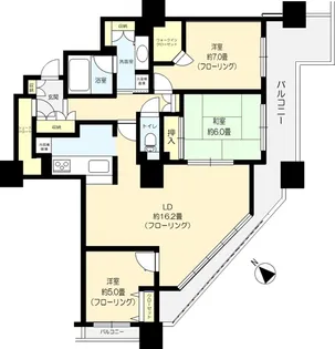 ベイマークスクエアシティコートタワー【16階】の間取り