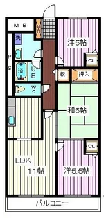 メロード西浦和【1階】の間取り