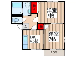 ハイツ清水C【1階】の間取り