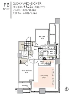 タワーコート北品川【35階】の間取り