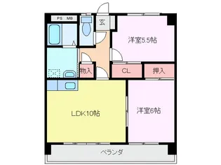 エスティ阪田【1階】の間取り