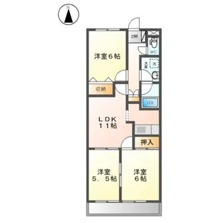 ルミナスKM【1階】の間取り