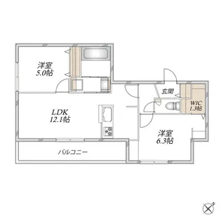 レジデンスヒューゲル鶴ヶ丘II【2階】の間取り