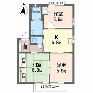 メゾンボヌール D棟【2階】の間取り