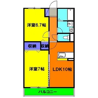 スタシオンろくごう【2階】の間取り