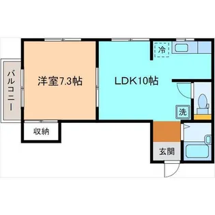 アンソレィエI【1階】の間取り