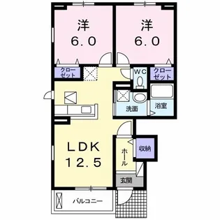 アンジュールB【1階】の間取り
