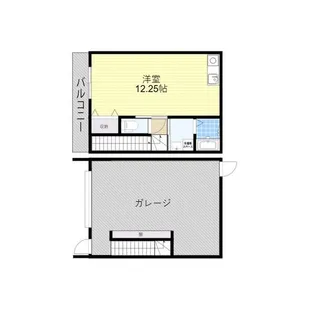 木津清水ガレージハウスA棟【1階】の間取り