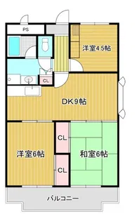 スカイビュー日開野【4階】の間取り