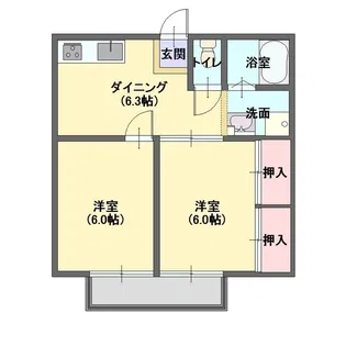 ハイツ田中C棟【1階】の間取り