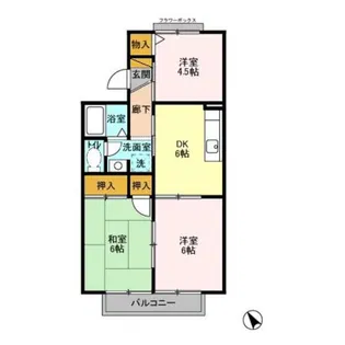 セジュールユアサB【2階】の間取り