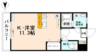 ラフィネ五福【2階】の間取り