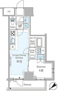 東京都港区赤坂4【マンション】の間取り