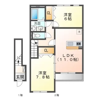 クレア【2階】の間取り