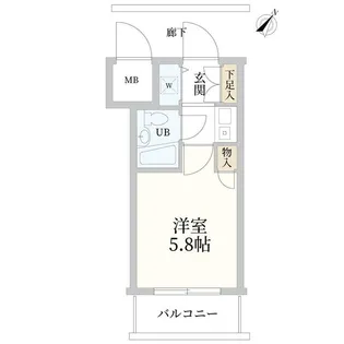 1Kの間取り画像