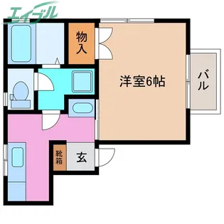 ハイツ ワンプラム b【2階】の間取り