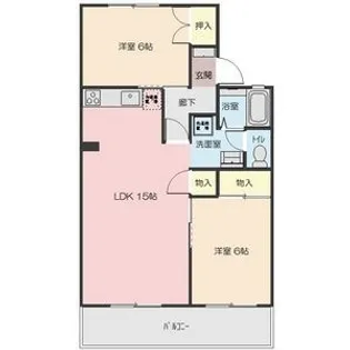 ボヌールマチカタ【1階】の間取り