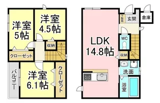 福岡県北九州市八幡西区永犬丸南町3【一戸建】の間取り