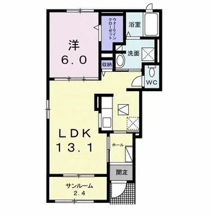 パラダリア B【1階】の間取り