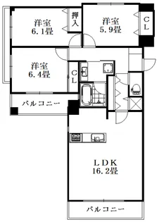 幸町シュンレジデンス【5階】の間取り