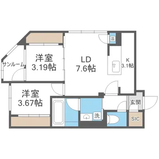 LiveCasa豊平【3階】の間取り