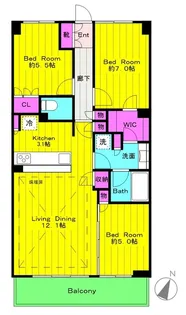 アネシア生田月見台・櫻テラス【2階】の間取り