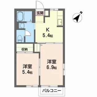 サニー・グランデ B【2階】の間取り