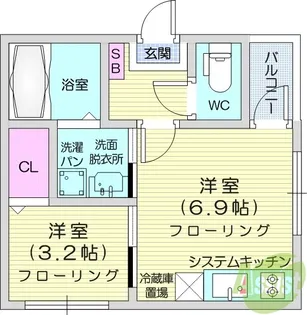 ソレイユテラス福室【2階】の間取り