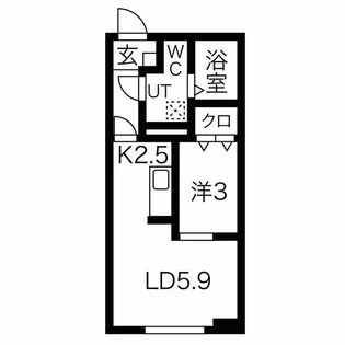 メリディアン国見駅前四番館【1階】の間取り