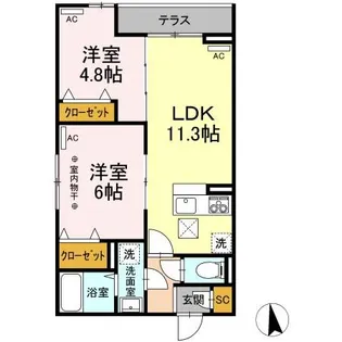 東京都八王子市台町3【アパート】の間取り