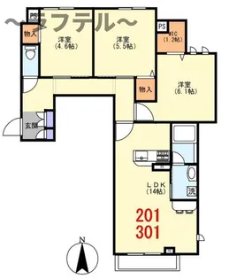 シャーメゾン新所沢【2階】の間取り