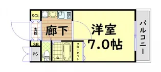 エステムコート難波サウスプレイス【2階】の間取り